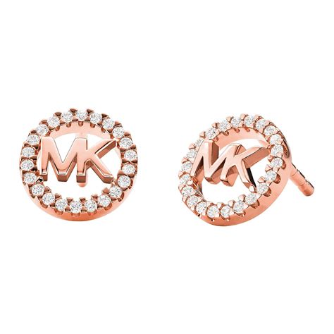 michael kors logo earrings rose gold|rose gold stainless steel earrings.